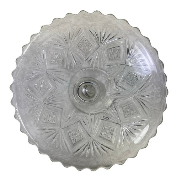 EAPG Diamond and Sheaf Scalloped Edge Late 19th Century 12.25" Cake Stand - Picture 3 of 7
